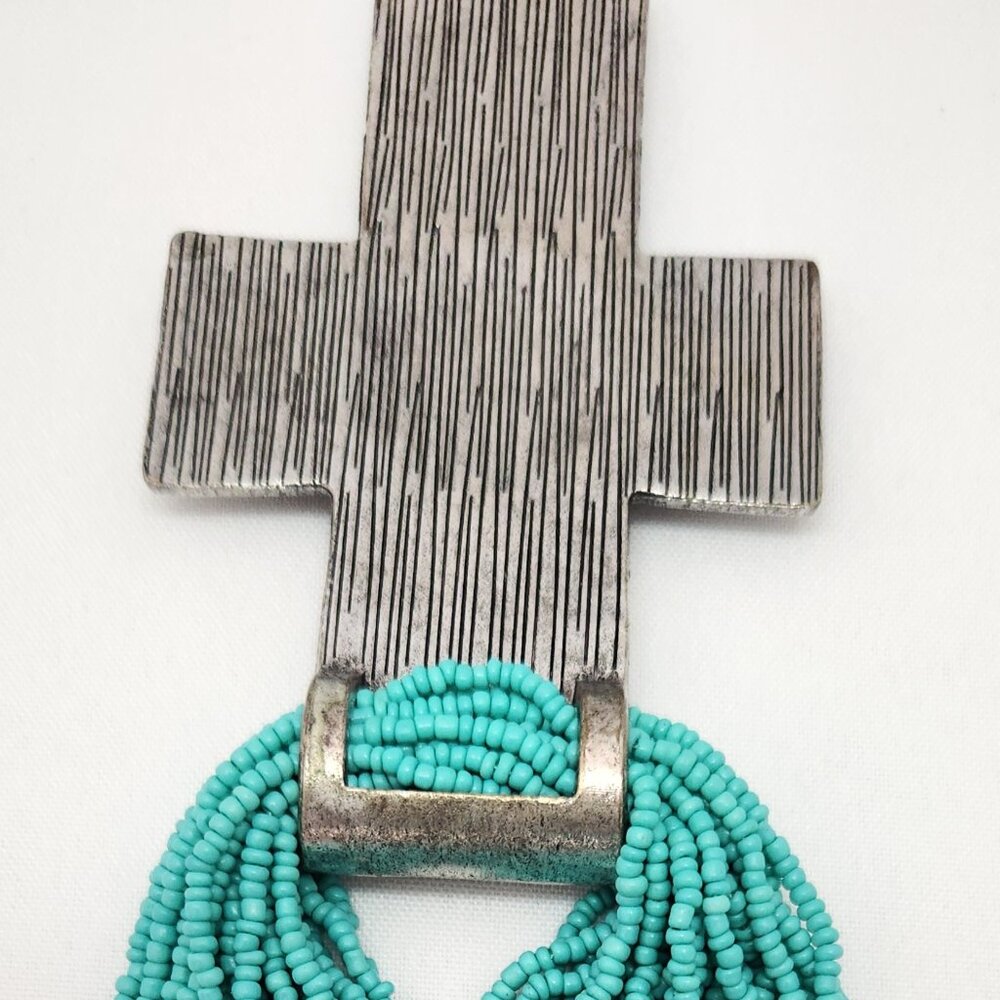 Beaded Cross Necklace #726 - Picture 10 of 16